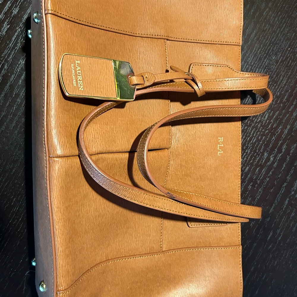 Lauren Ralph Lauren Tan Leather Tote